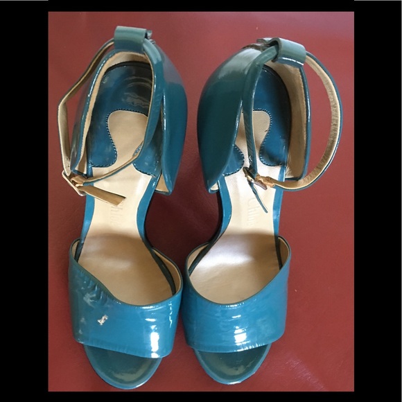 🎉HP🎉NWT Chloe Patent Leather Ankle Strap Sandals - Picture 12 of 14
